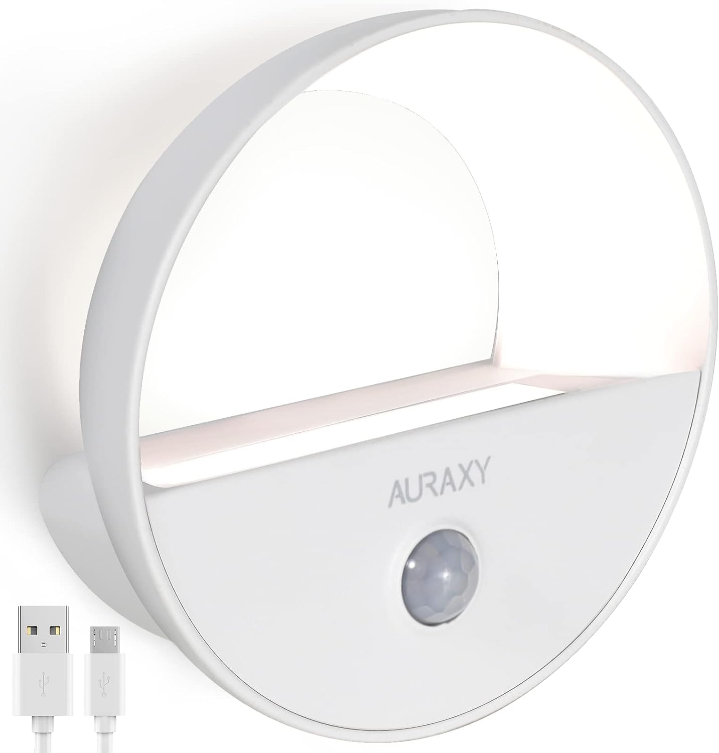 Rechargeable Motion Sensor Night Light, Battery Night Lights LED Cool White Magnetic Stick-on Motion Sensored Hallway Light, with Dusk to Dawn Sensor for Stair, Wall, Bedroom, Bathroom(1 Pack)