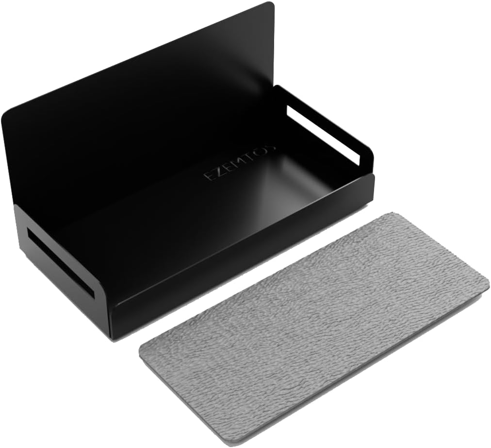 2-Pack Magnetic Spice Rack for Refrigerator - Heavy-Duty 20LB Capacity - Strong Magnetic Shelves for Classroom Whiteboards and Garage Tools, Kitchen Organizer for Utensils, Black