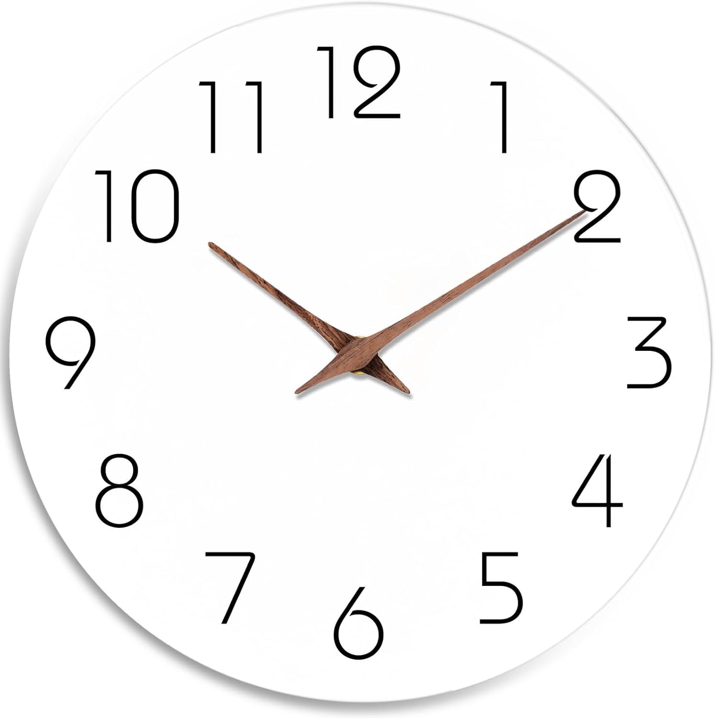 Mosewa Large Wall Clock Battery Operated 16 Inch White Silent Non Ticking Simple Minimalist Clock Decorative for Kitchen Home Bedroom Living Room Office