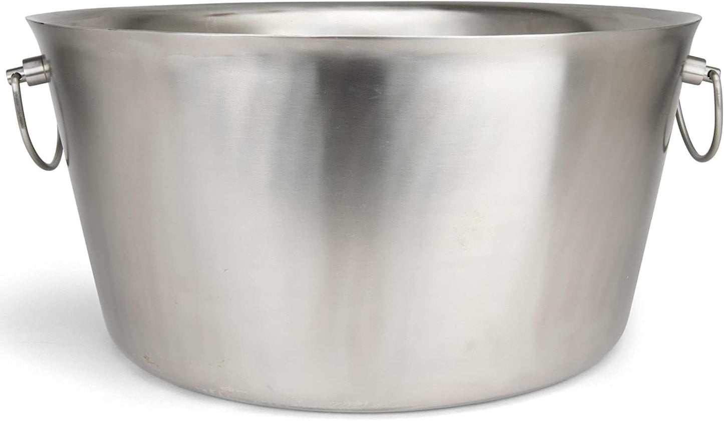 Stainless Steel Insulated Beverage Tub - Real Deal Steel, Large 6 Gallon Round Double Walled Party Tub, Drink Bucket for Parties, Ice Cooler for Wine Beer