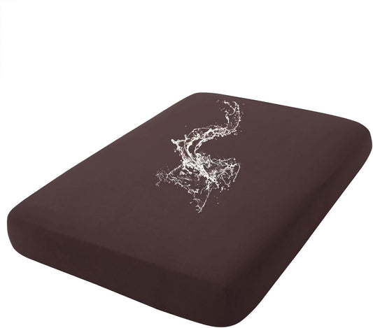 hyha Waterproof Couch Cushion Covers, Stretch Sofa Couch Seat Slipcover for Dog Washable, Non-Slip Waterproof Outdoor Cushion Covers for Patio Furniture Replacement (1 Piece for Large, Chocolate)