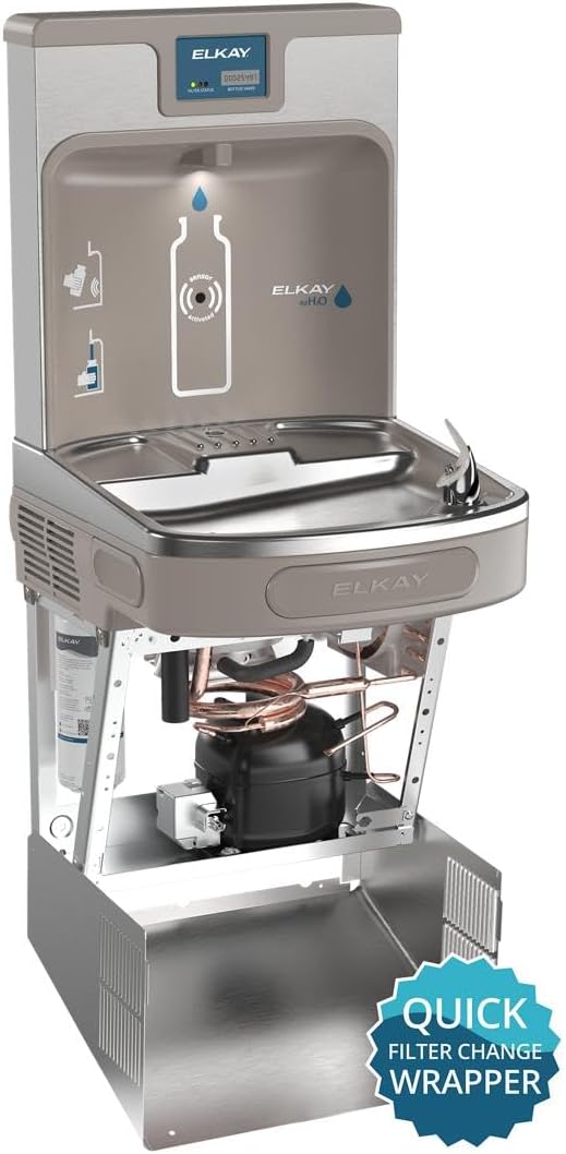 Elkay LZS8WSSP Enhanced Bottle Filler & Single ADA Cooler Refrigerated Stainless High Capacity Lead Drop Down Wrapper