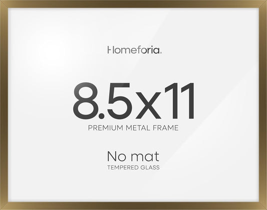 Homeforia 8.5x11 Diploma Frame Bronze, High End Metal 8.5 x 11 Certificate Frames, 11x8.5 Document Frame for Wall or Tabletop, 8.5by11 Letter Size Graduation Frames, Tempered Glass, Wall Kit, Set of 1