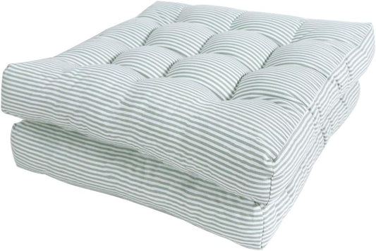 Tiita Chair Cushions 22"x22" Square Windows Pad for Adults Seating Pillows Set of 2, Green