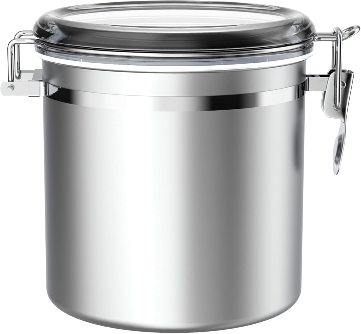 ENLOY 165oz Stainless Steel Airtight Canister for Kitchen, Large Flour Coffee Bean Tea Cereal Sugar Cookie Metal Food Storage Canisters with Clear Lid and Sturdy Locking Clamp