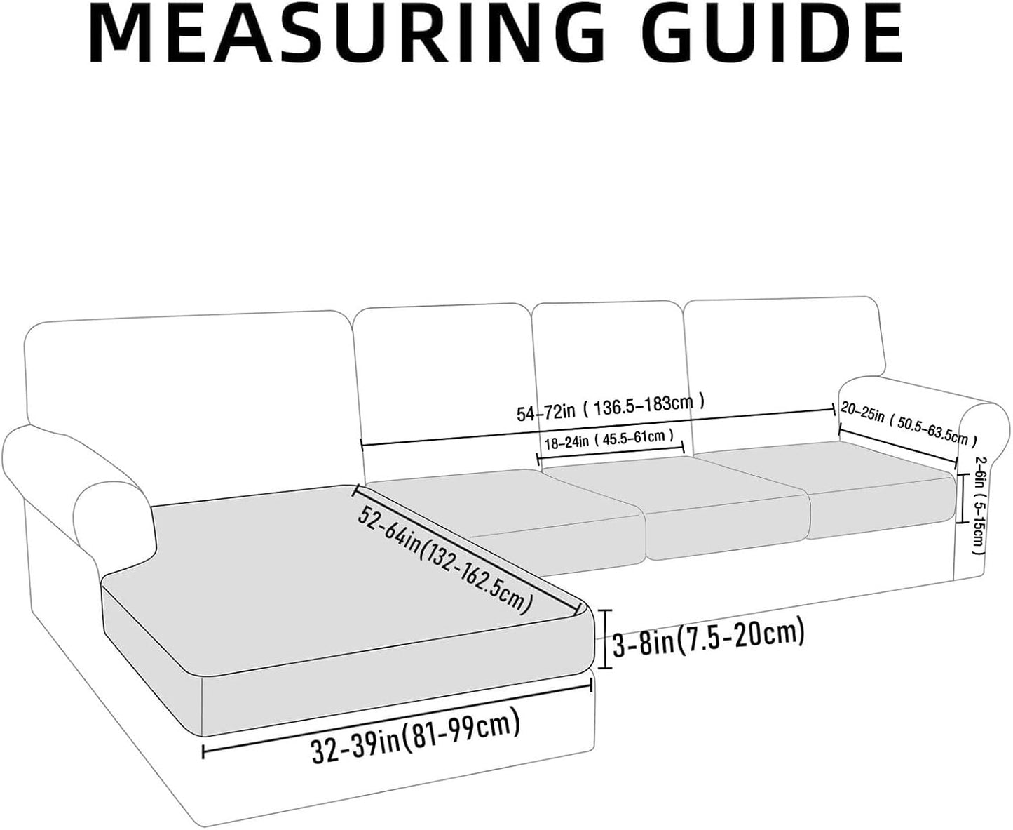 hyha Waterproof Couch Cushion Covers for Pets, Non Slip Sofa Seat Cover for Dogs Washable, Soft Thick Stretch Jacquard Fabric, Sofa Slipcovers with Elastic Bottom (1 Chaise+3 Seater, Navy)