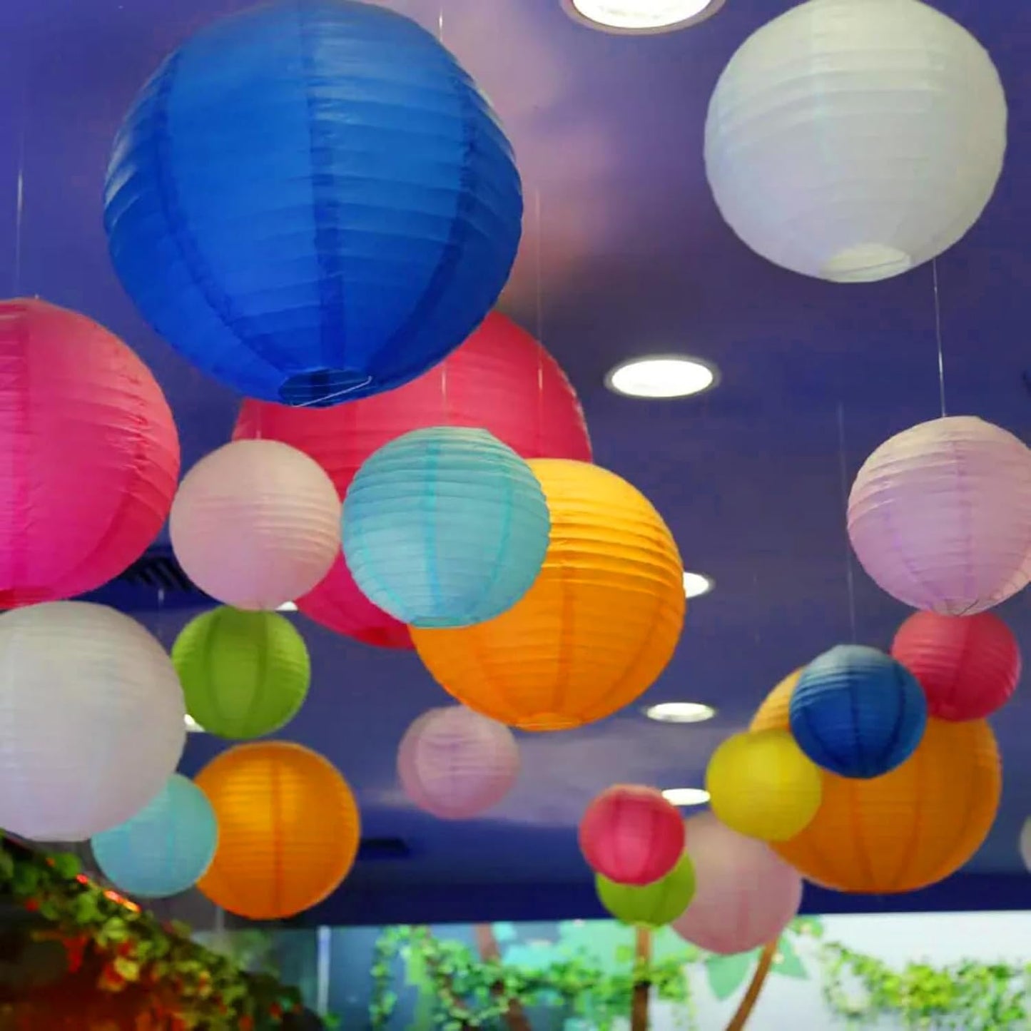 Paper Lanterns Decorations,Paper Hanging Decorations Ball Lanterns Lamps for Golf Party Dinosaur Birthday Parties Arbor Day（10 Pcs,4 in/6 in/8 in/10 in,Green）