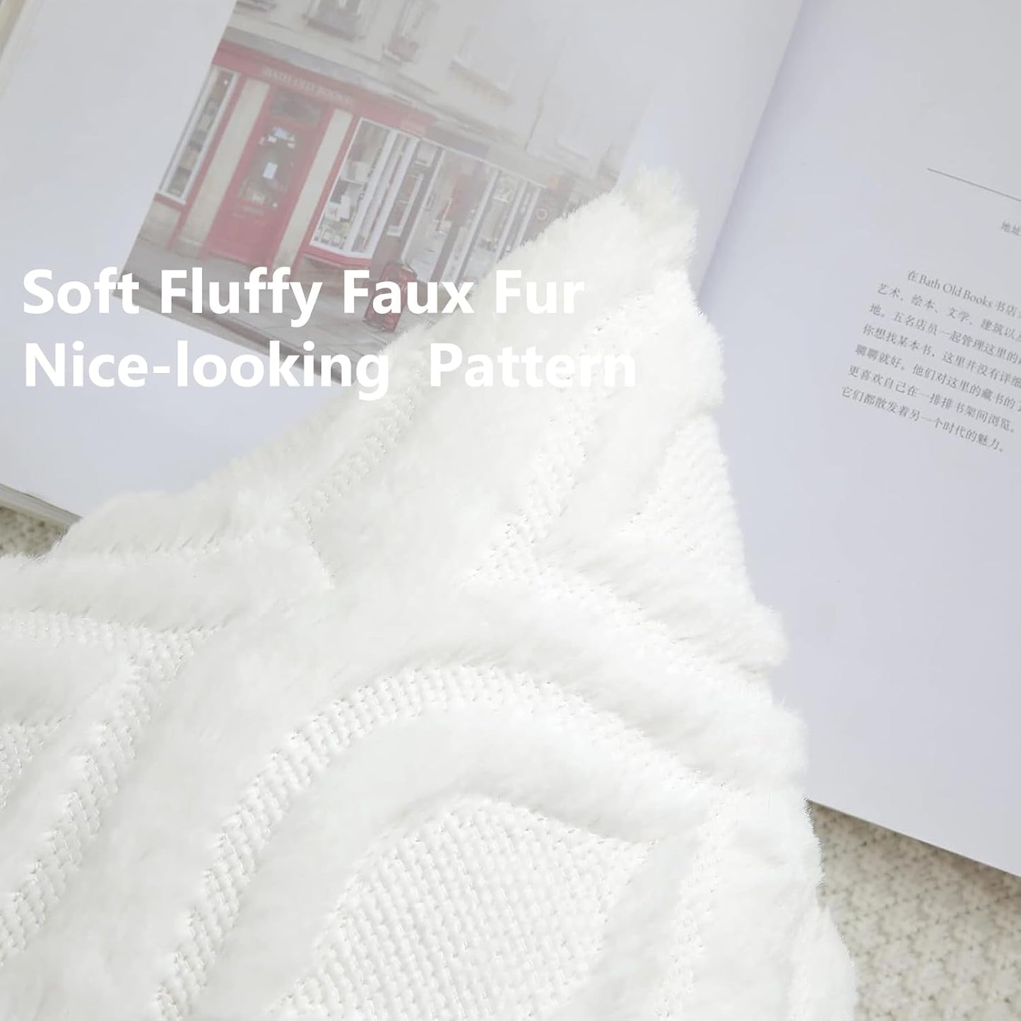 decorUhome Throw Pillow Covers 22x22 Inch Set of 2, Soft Plush Decorative Faux Fur Cream Beige Solid Couch Pillow Covers, Accent Farmhouse Neutral Square Euro Pillow Cases for Sofa Bed Living Room