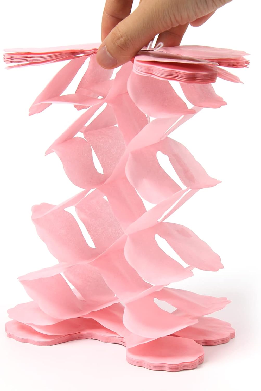 Pink-Peach Mint Party-Decorations Streamers-Garland - 12pcs 4-Leaf Clover Paper Streamer,Bridal Shower Girls Baby Shower Birthday Engagement Wedding Bachelorette Brunch Banners Decor Ouruola