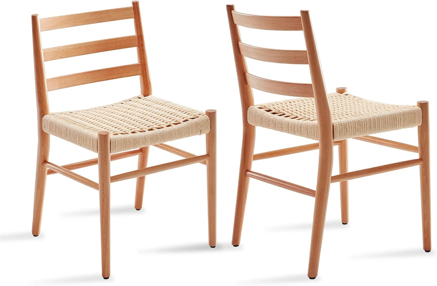 STARY Wood Rattan Dining Room Chairs with Comfortable Woven Seat,Fully-Assembled