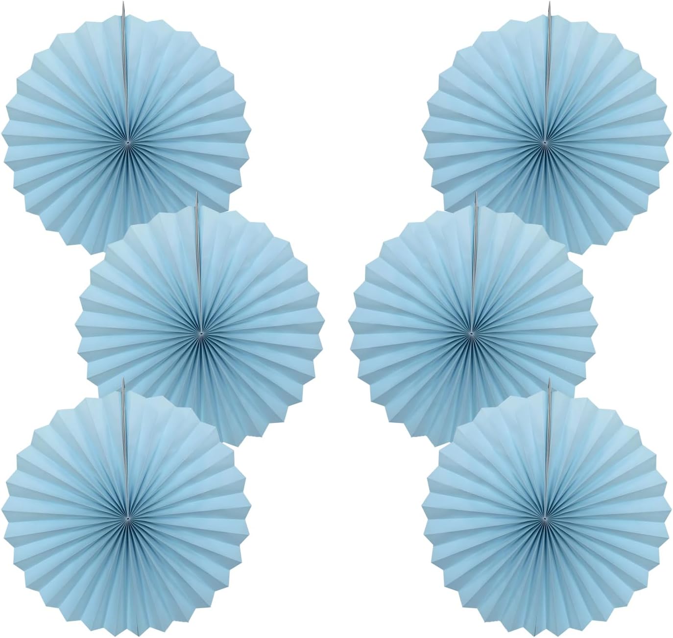 Blue Graduation Party Decor,Baby Blue Party Decorations,Christmas Baby Shower Decorations,Under The Sea Decorations,Blue Bachelorette Party 16in Hanging Paper Fans 30 Color DIY Set (Light Blue)