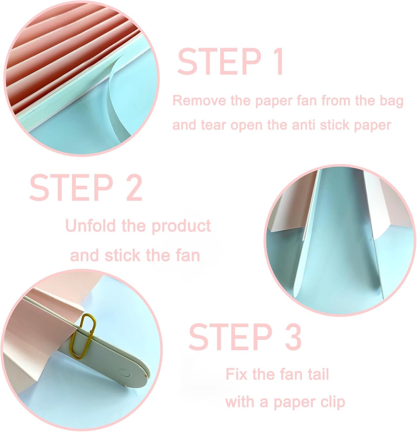 Pink Birthday Decorations,DIY Pink Paper Fans Hanging Decoration ,Party Supplies Party Fans 12in, Pink Christmas,Wedding Graduation Events Accessories 30 Color DIY Set (Baby Pink)