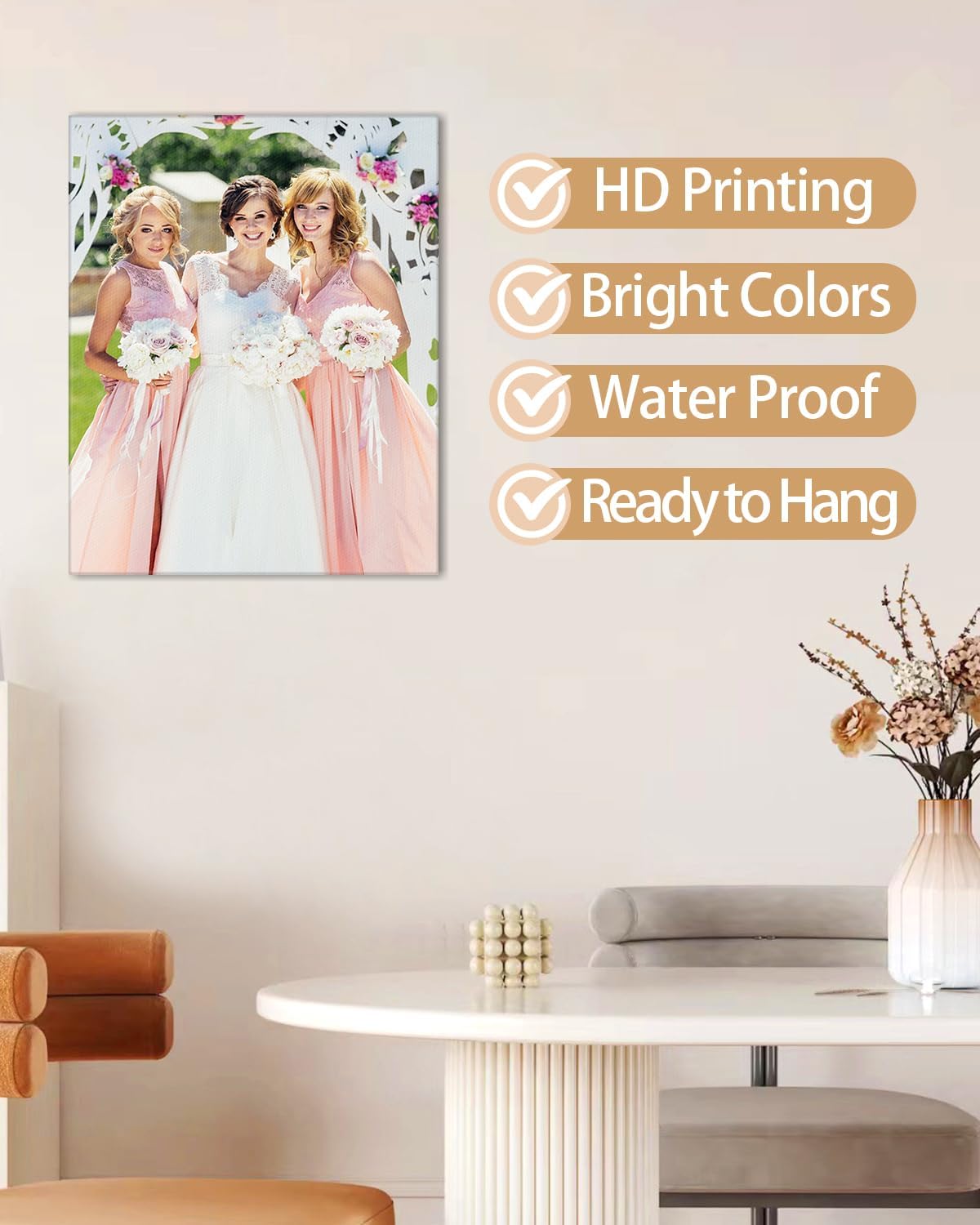 AbcCustomize Canvas Prints with Your Photos, Custom Canvas for Living Room and Bedroom Decor, Personalized gifts for Friends Lover and Family, Canvas Wall Art for Gifts & Keepsakes, Ready to Hang