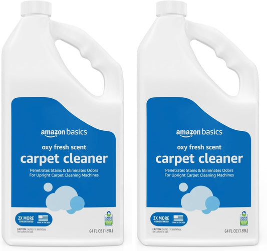 Amazon Basics Oxy Carpet Stain Remover Cleaner, Fresh Scent, 64 fl oz (Pack of 2)