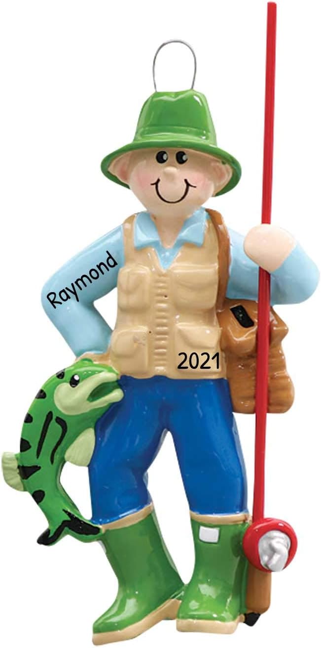Elves Personalized Fly Fishing Ornament 2024 - Fisherman Christmas Tree Decor Merry Fishmas Outdoor Fun Fishing Ornament