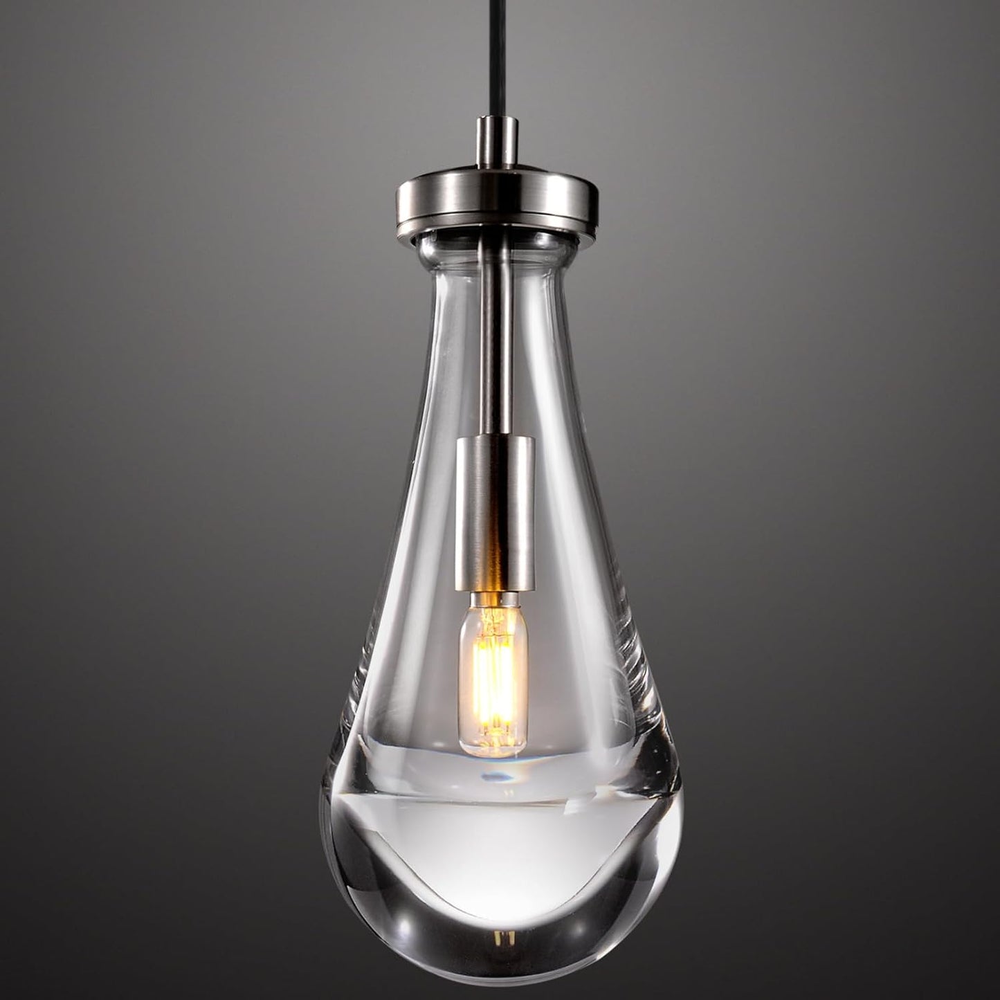 Modern Raindrop Pendant Lights, Kitchen Island Pendant Lights, Nickel Colored Brass Base Dining Room Light Fixture, and Interior Chandelier in The Living Room Hallway, Including The Bulb