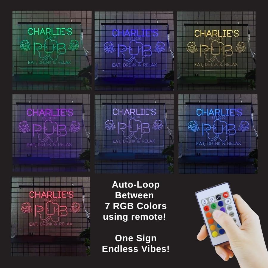 Personalized Pool & Bar Neon Sign, Custom LED Light with Name and Address, Outdoor Patio Decor, Tiki Bar or Backyard Pool Gift for Party Lovers