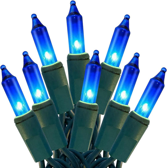 HISHINY Christmas Lights 100 Count Blue Christmas Tree String Lights with Green Wire for Outdoor Indoor Christmas Decorations Wedding Decorations Valentines Day Decor,UL Certified (21feet)