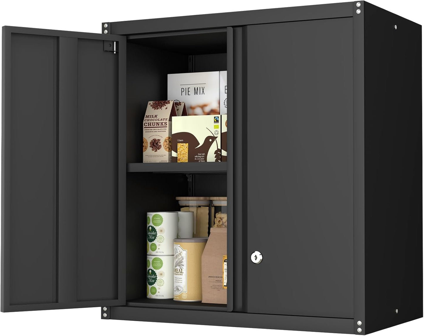 Wall Cabinet Storage,Steel Cabinet with Locking,Metal Storage Cabinet for Home Office,Kitchen