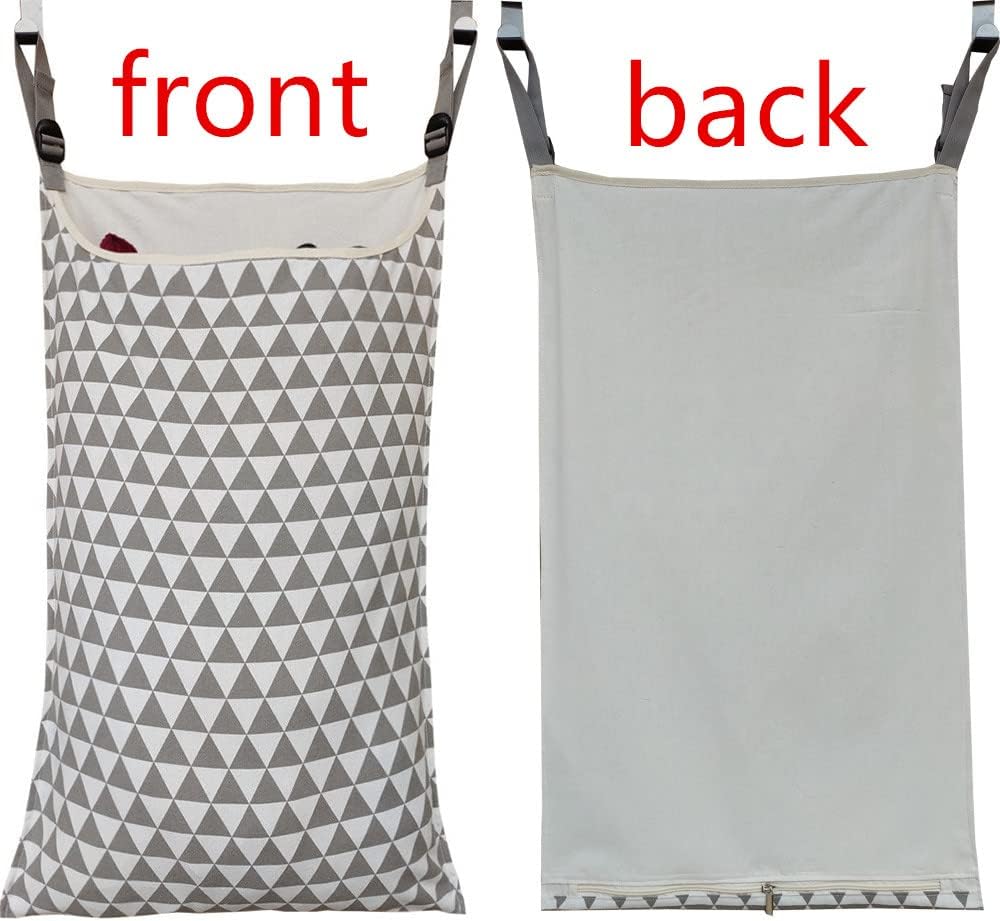 Adjustable Space Saving Door Hanging Laundry Hamper Bag with Over Door Hooks for Dirty Laundry