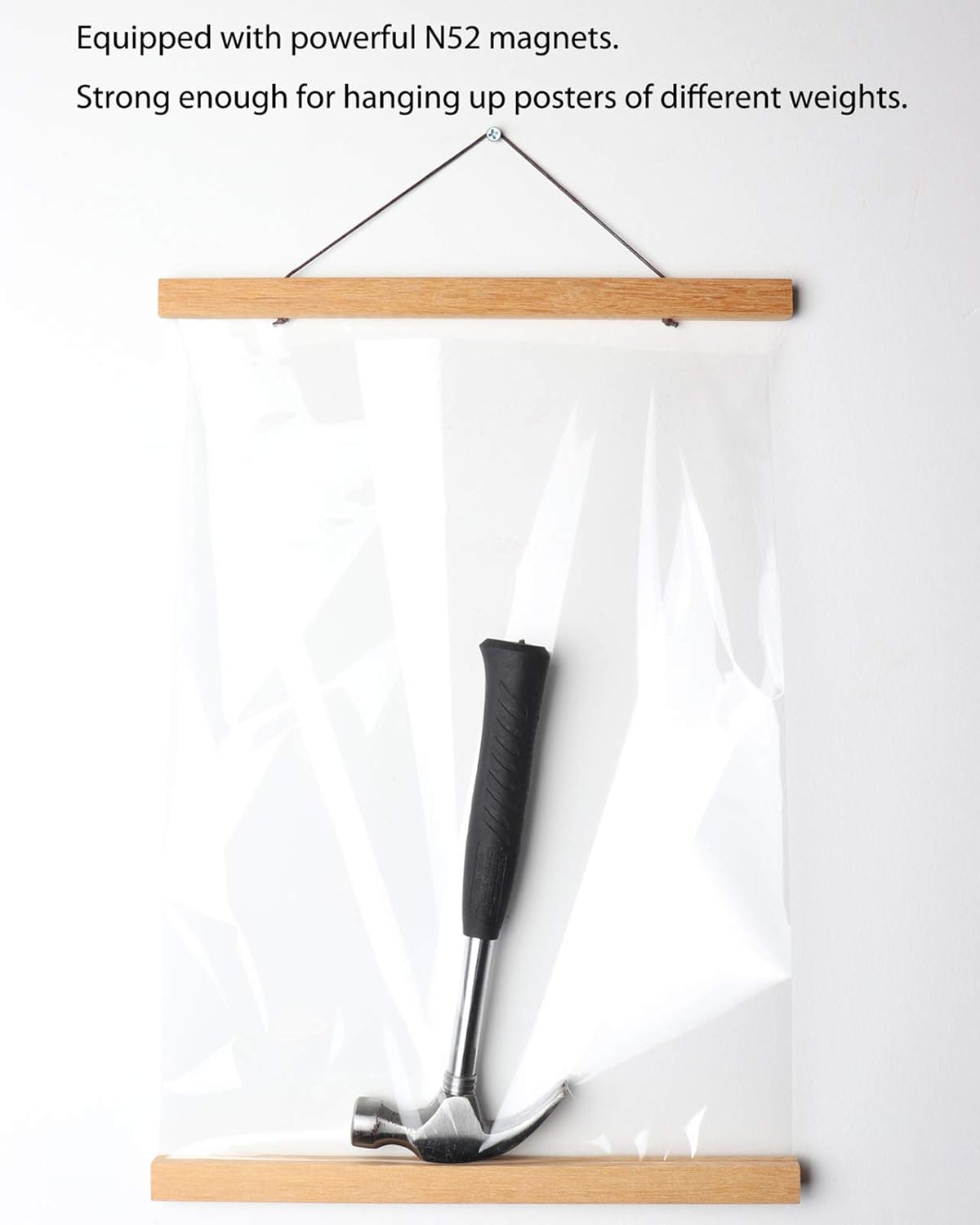 FALAMON Magnetic Poster Hanger Frame, 17x22 17x24 17x11 Teak Wood Magnet Poster Frame for Posters, Prints, Photos, Pictures, Maps, Scrolls, and Canvas Artwork