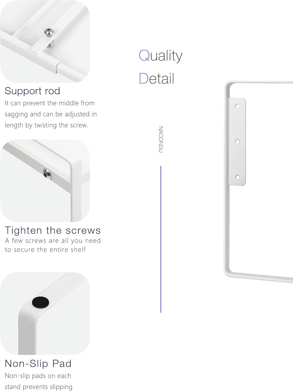 Nxconsu Cabinet Shelf Expandable Height Adjustable Organizer Riser for Kitchen Cabinet Pantry Cupboard Under Sink Countertop Organization Storage Space Saver Stackable Heavy Duty Metal White