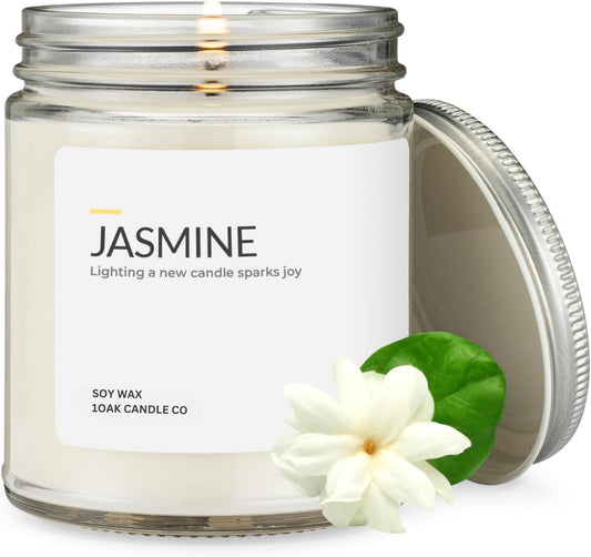 1OAK Jasmine Candle - Soy Wax Scented Candles (Jasmine) - Soy Candles for Home Scented - Long Burning Premium - Hand-Poured (7oz.)