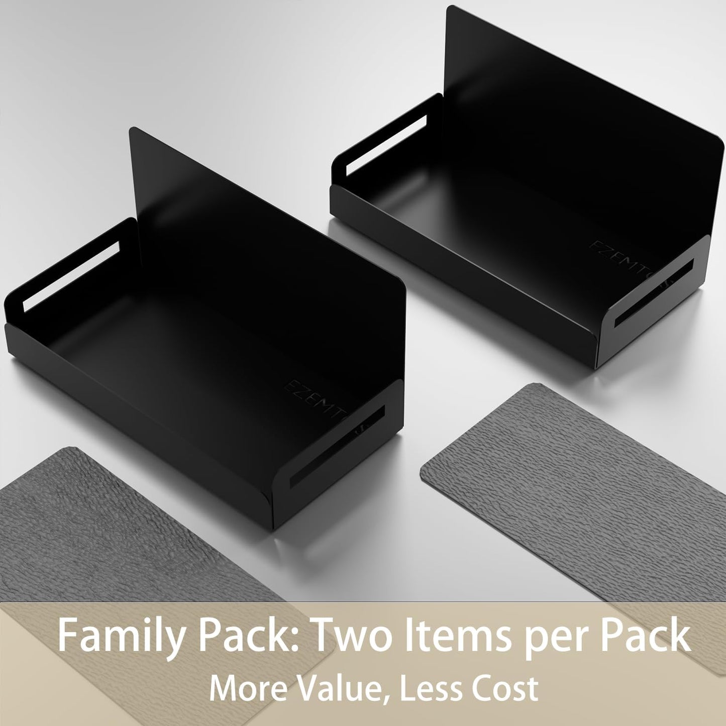 2-Pack Magnetic Spice Rack for Refrigerator - Heavy-Duty 20LB Capacity - Strong Magnetic Shelves for Classroom Whiteboards and Garage Tools, Kitchen Organizer for Utensils, Black