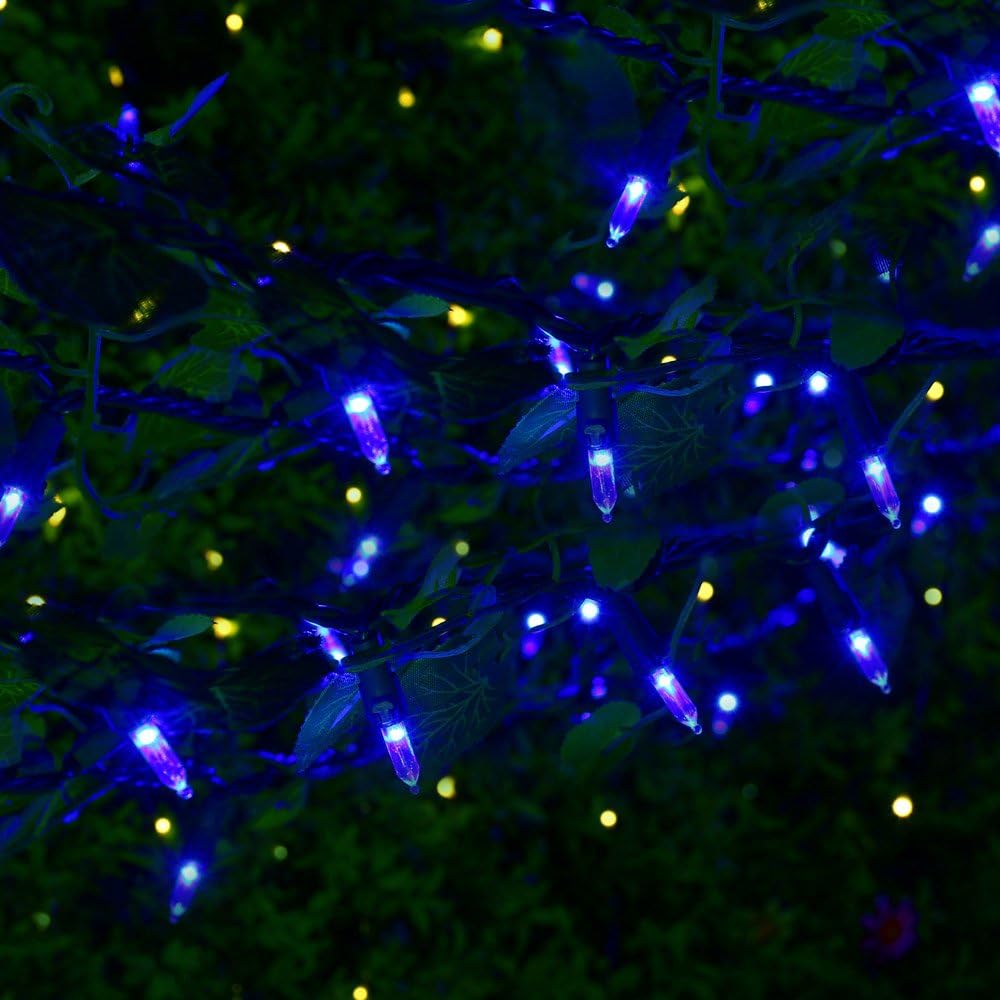 Brizled Blue Christmas Lights, 33ft 100 LED Christmas String Lights, 120V UL Certified Plug-in Xmas Tree Light Connectable Mini Xmas Light Waterproof for Home Party Wedding Indoor Outdoor Decorations