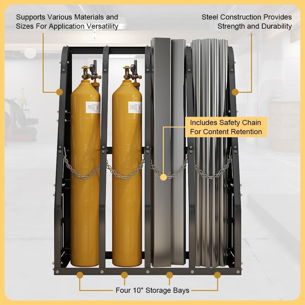 Vertical Bar Rack Standing Steel Vertical Long Parts Industrialized Large Capacity Storage Racks Rugged and Durable for Factories, Warehouses, Garages