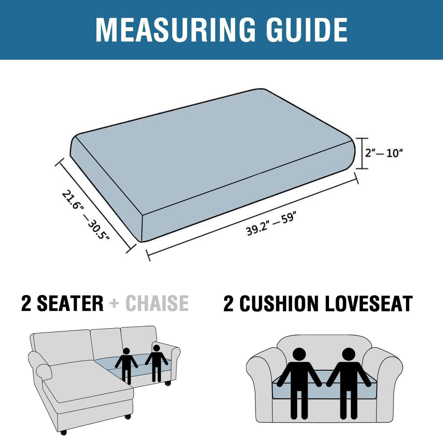 H.VERSAILTEX Super Stretch Individual Seat Cushion Covers Sofa Covers Couch Cushion Covers Slipcover Sets Thick Jacquard Textured Twill Fabric (1 Piece Loveseat Cushion Cover, Macchiato)