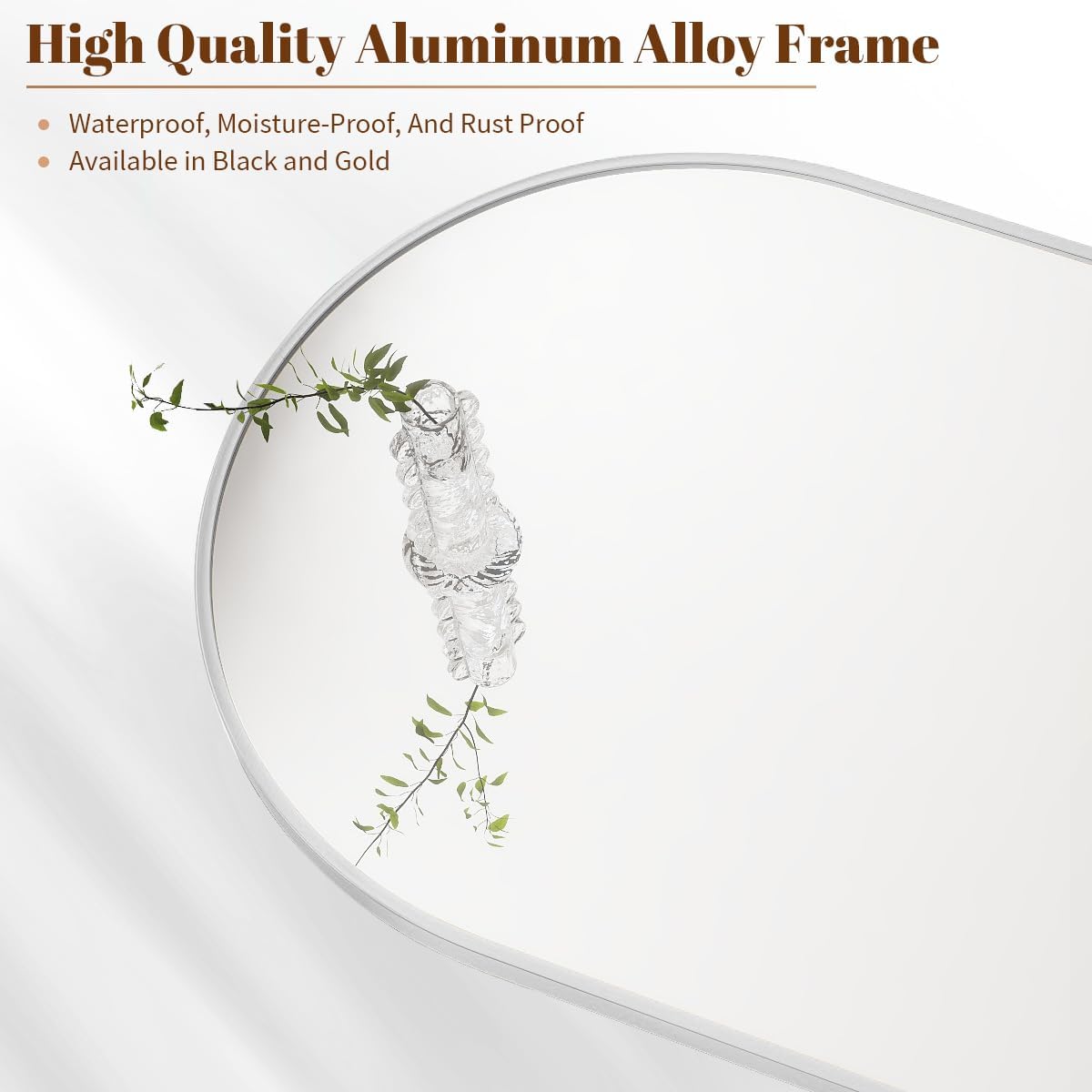 BEAUTYPEAK 20"x30" Arch Bathroom Mirror, Wall Mounted Vanity Metal Frame Mirror for Bedroom, Entryway, Living Room, Silver