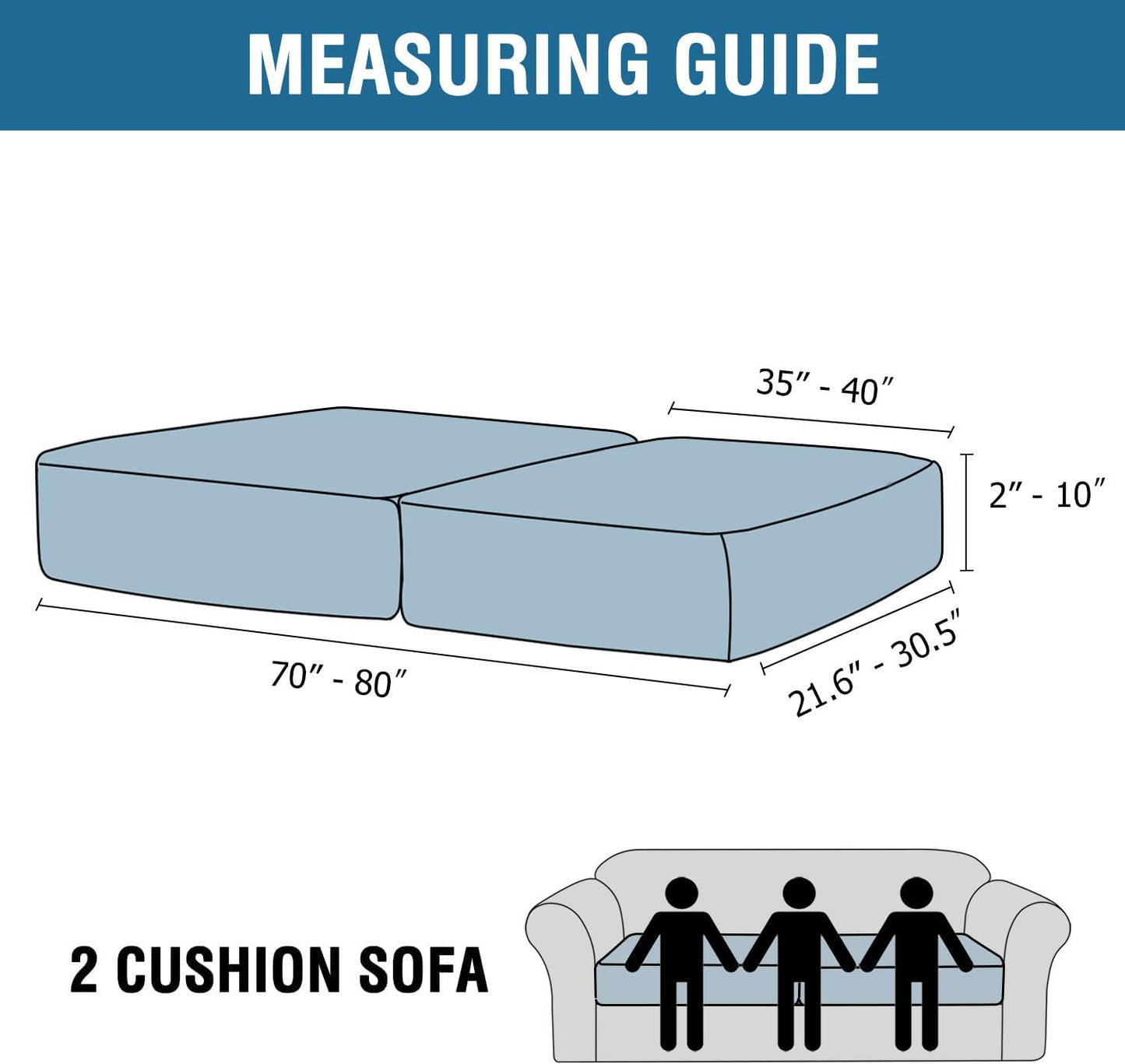 H.VERSAILTEX Velvet Stretch Couch Cushion Cover Plush Cushion Slipcover for Chair Loveseat Sofa Cushion Furniture Protector Seat Cushion Sofa Cover (2 Piece Large Sofa Cushion Covers, Navy)