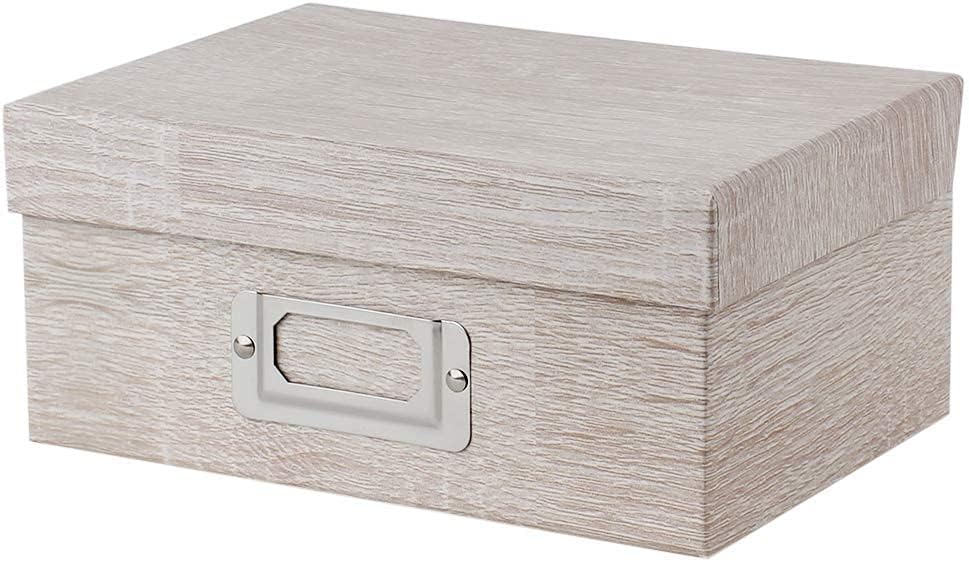 Briful Photo Boxes with Lids - 4 in 1 Set Waterproof Storage Boxes with Handles - Decorative Multiple Size Storage Bins for Clothes/Shoes/Office/Cosmetic/Books