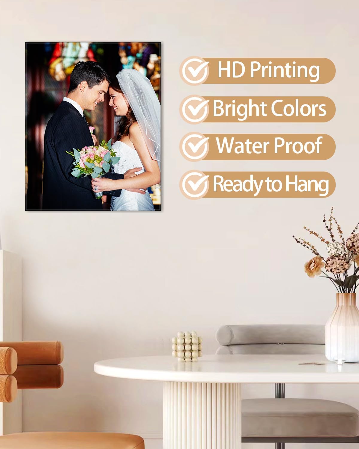 AbcCustomize Canvas Prints with Your Photos, Custom Canvas for Living Room and Bedroom Decor, Personalized gifts for Friends Lover and Family, Canvas Wall Art for Gifts & Keepsakes, Ready to Hang