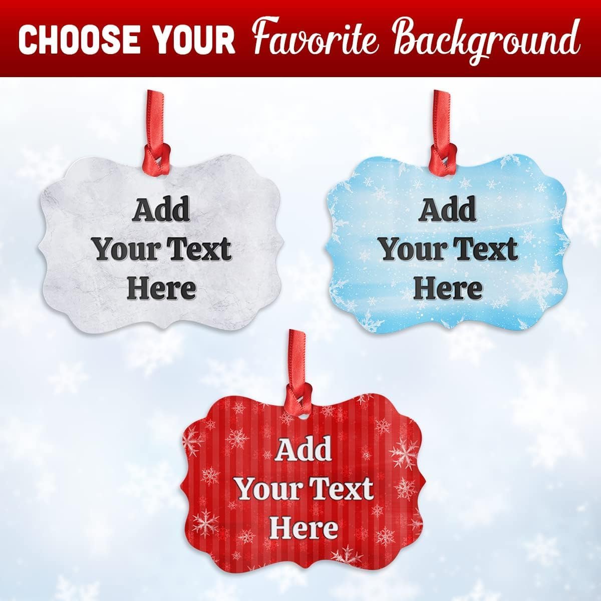 Personalized Photo Christmas Ornaments Custom Metal Aluminum Ornament 2 Sides with Picture & Text - Xmas Tree Hanging Decorations Gifts for Couple Family Best Friends