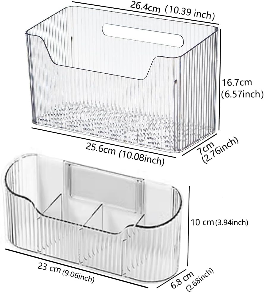 2 Piece Cabinet Door Organizer,Self Adhesive Kitchen Cabinet Organizer,Cabinet Door Storage Box for Bathroom/Kitchen/Living room,Storage shelf rv must haves. (Large+Small)