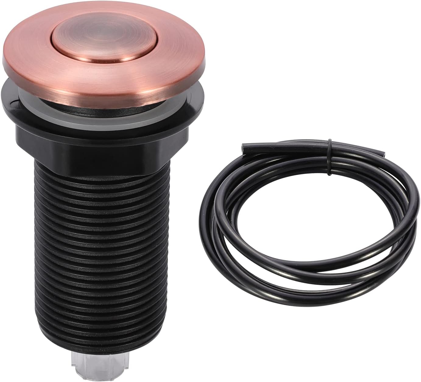 RQYEKDO Garbage Disposal Air Switch Kitchen Sink Top Long Stainless Steel Brushed Nickel Long 2.5" for Food and Waste Disposal On/Off Air Button Parts Copper…