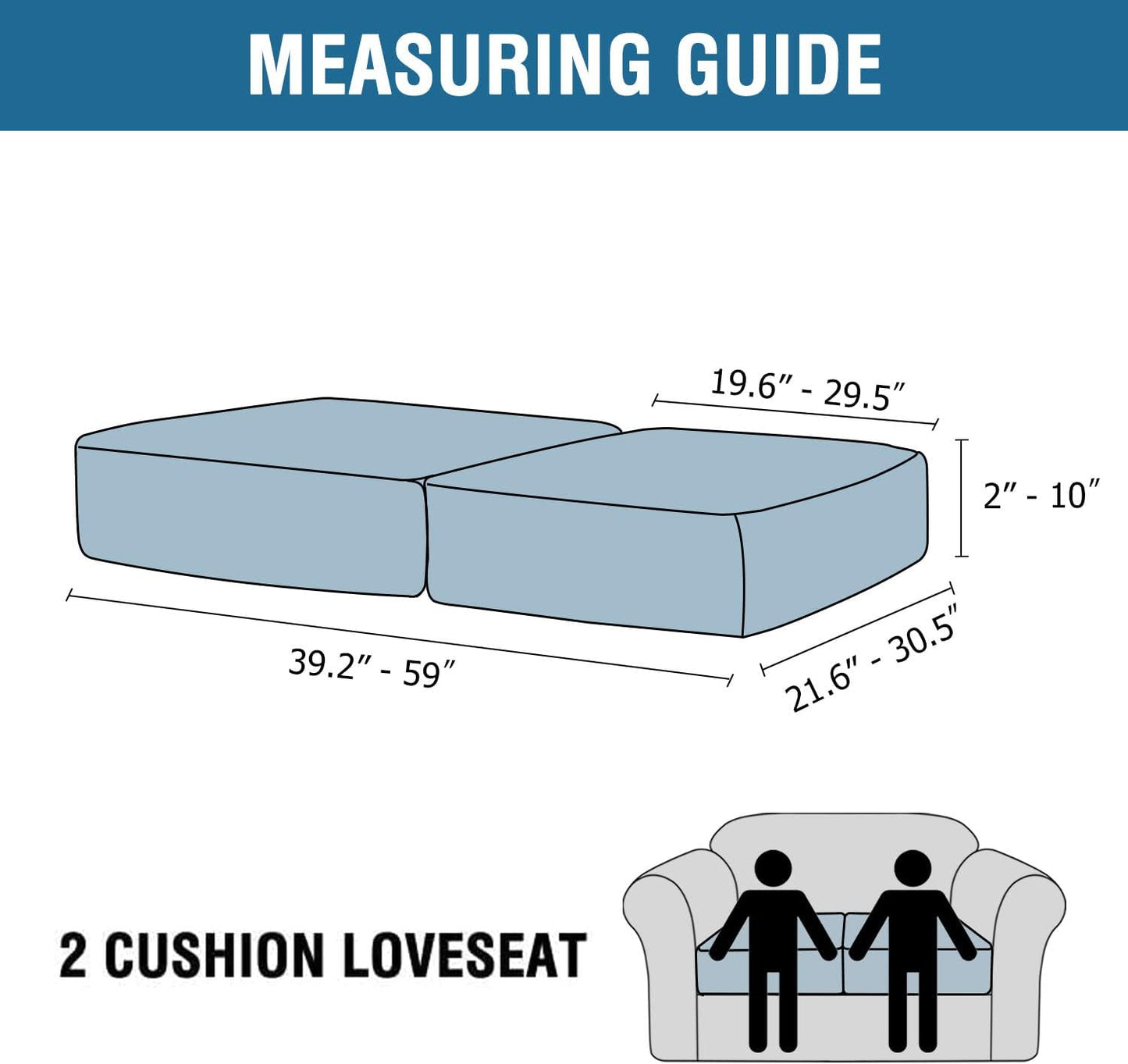 H.VERSAILTEX Velvet Stretch Couch Cushion Cover Plush Cushion Slipcover for Chair Loveseat Sofa Cushion Furniture Protector Seat Cushion Sofa Cover (2 Piece Medium Sofa Cushion Covers, Ivory)