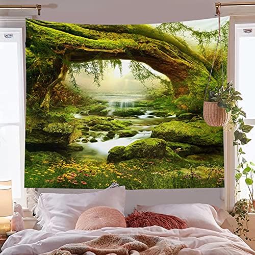 Llamazing Forest Landscape Natural Tapestry - Home Decor for Living Room Bedroom - Magic Curtain (Sunlight&Creek, 90.5''L70.8''W) XGXL