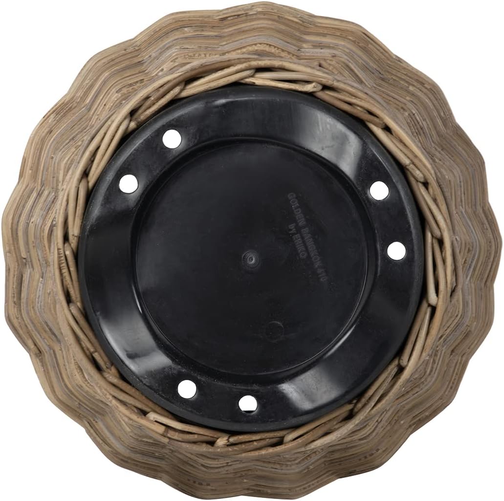 Rattan Kobo Indoor Outdoor Planter Basket with Plastic Pot X Small 1 Gallon Soil Capacity