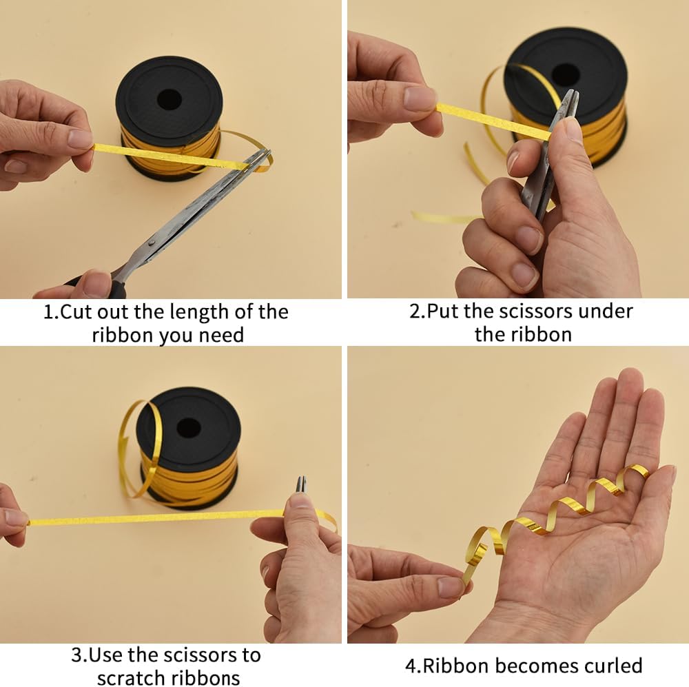 BEISHIDA 2 Pack 100 Yards Rose Silver Ribbon Curling Crimped Glitter Ribbon Balloon String Shiny Metallic for Gift Wrapping Ribbon Birthday Party Festival Art Craft Decor Florist Flowers Decoration