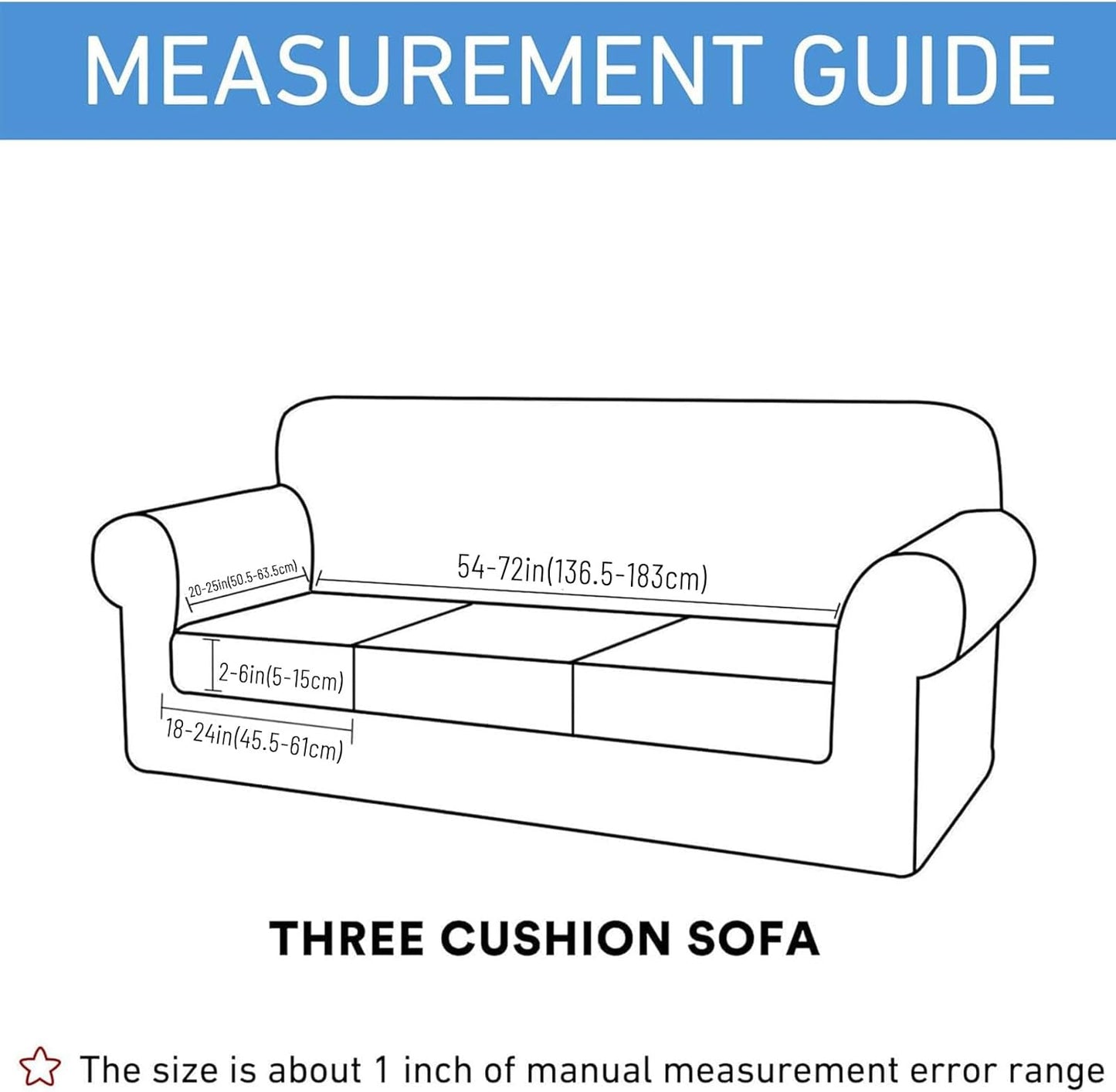 hyha Waterproof Couch Cushion Covers for Pets, Non Slip Sofa Seat Cover for Dogs Washable, Soft Thick Stretch Jacquard Fabric, Sofa Slipcovers with Elastic Bottom (3 Pieces, Blue)