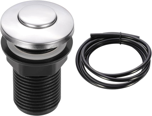 RQYEKDO Garbage Disposal Air Switch Kitchen Sink Top Long Stainless Steel Brushed Nickel Long 32mm/1.26 inch for Food and Waste Disposal On/Off Air Button Parts