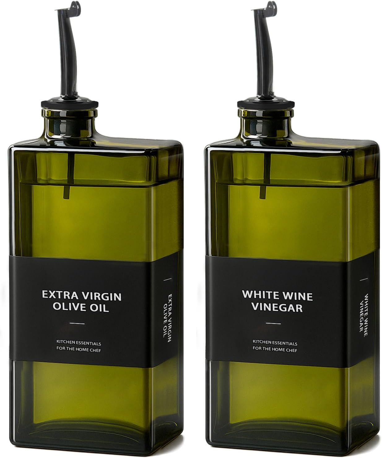 Olive Oil Dispenser Bottle for Kitchen- 16.9oz Oil Bottles UV Protection, Oil and Vinegar Dispenser Set, Drip-Free Pourer, Elegant Kitchen Essential- 16.9oz, Set of 2