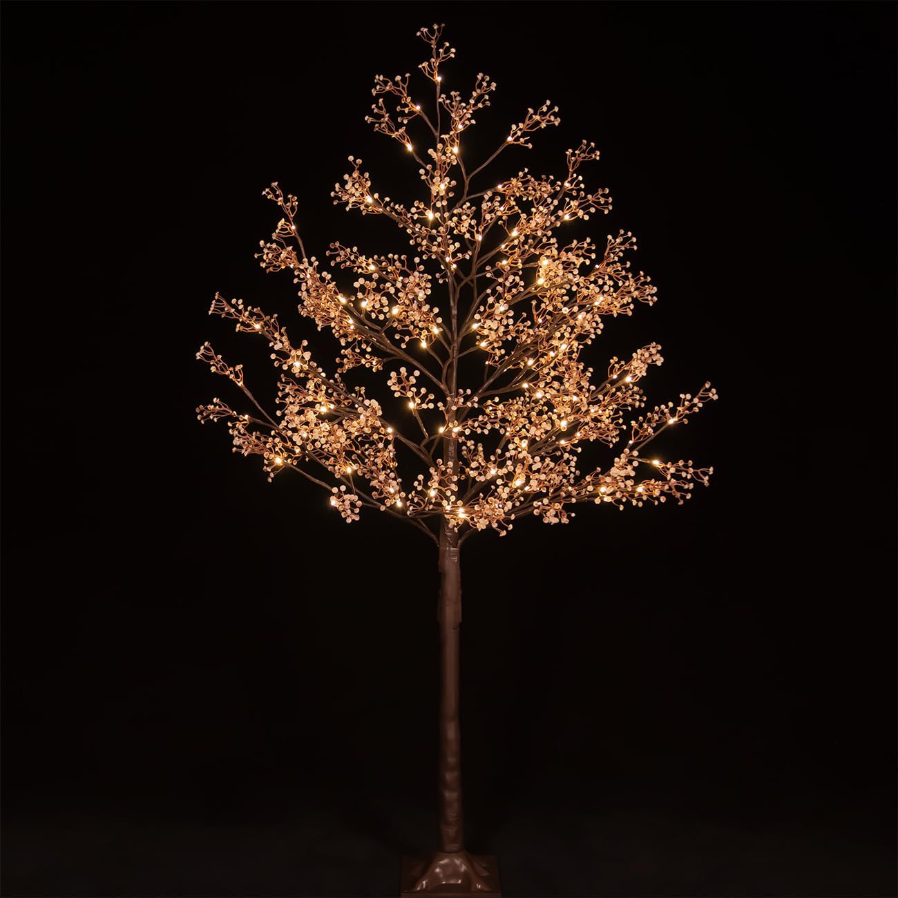 5ft Lighted Baby's Breath Tree with 128 Warm White LED Lights for Holiday Decor - Dimmable, UL Certified, Waterproof - Ideal for Indoor and Outdoor Decoration