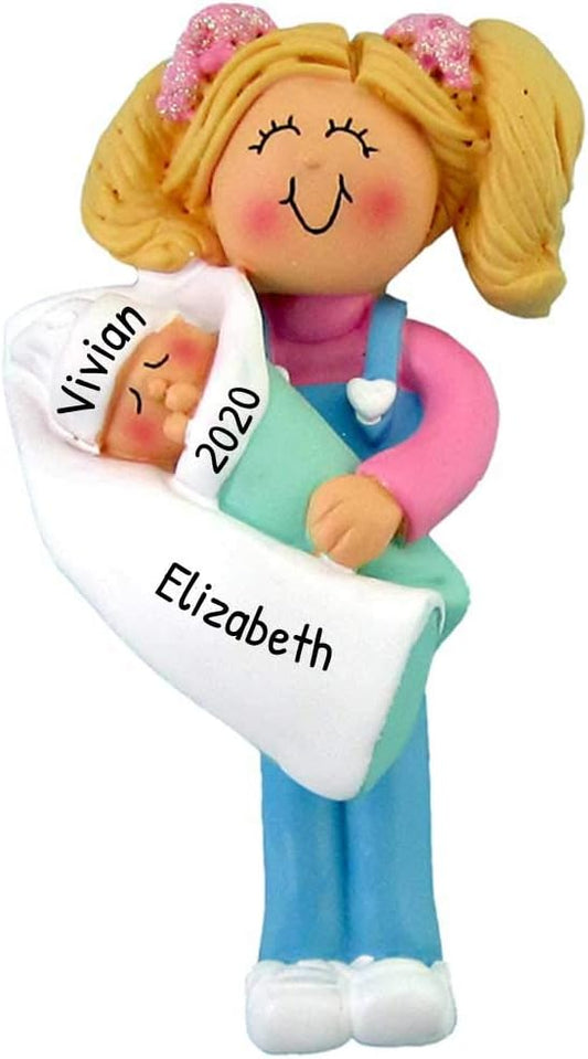 Personalized Sibling Christmas Ornament 2024 - Blonde Sister Ornaments My First Christmas as a Big Sister Family Ornaments New Big Sister Custom Ornament Gifts for Sibling Ornaments for Christmas Tree