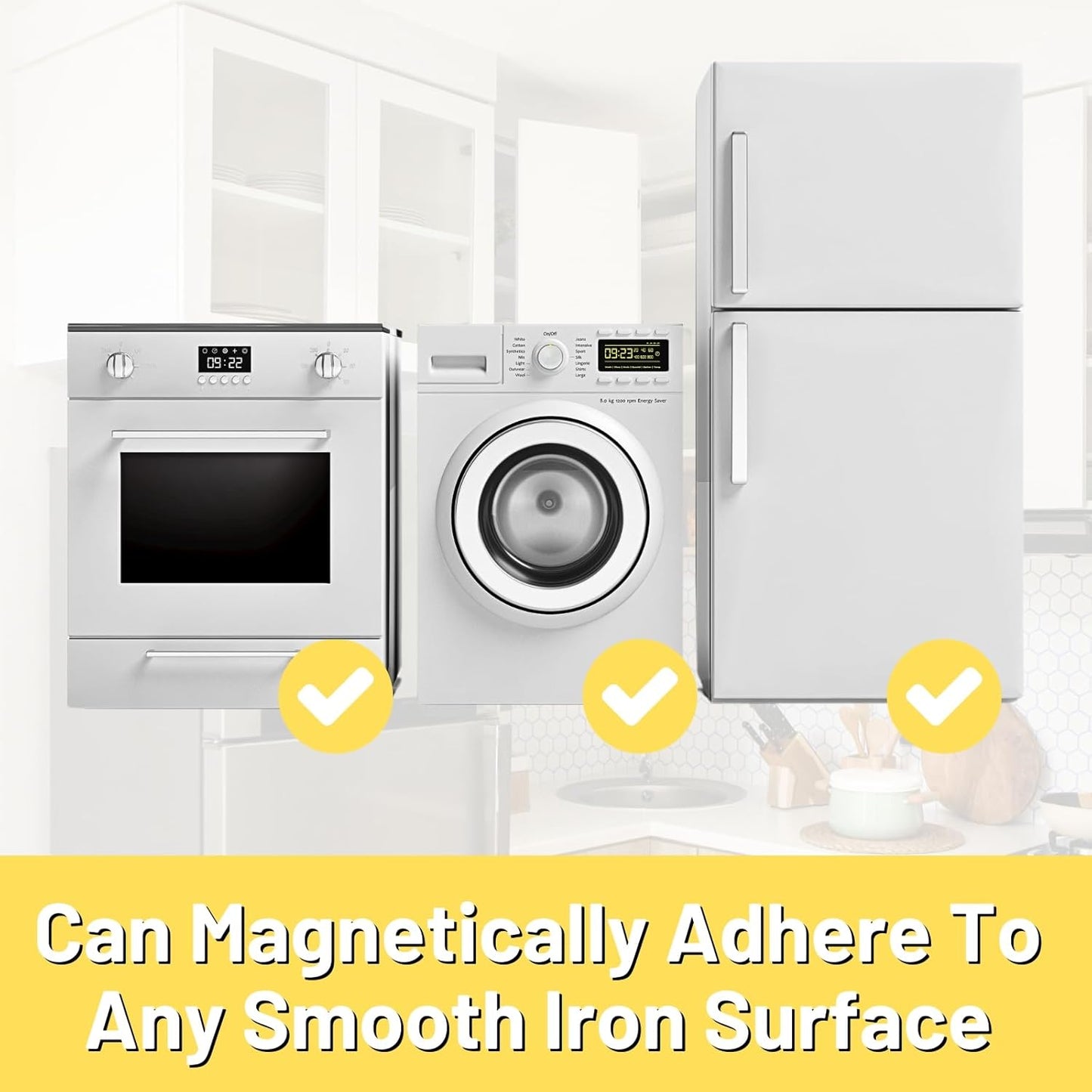 Magnetic Shelf for Fridge, Fruit Potato & Onion Storage Bins, Pantry Organizers & Storage, Large Container Magnetic Basket for Refrigerator, Kitchen Counter,Cabinet Magnetic Fridge Organizer White (1)