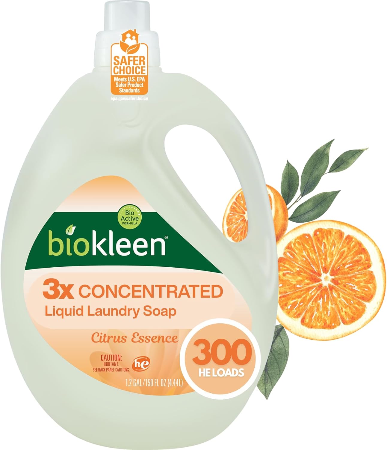 Biokleen Natural Laundry Detergent Liquid - 300 Loads- Eco Friendly Concentrated Plant Based Safe for Kids and Pets No Artificial Colors or Preservatives