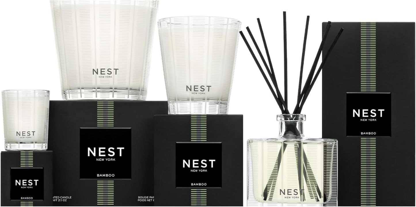 NEST New York Scented Classic Candle, Bamboo - 8.1 oz - Up to 60-Hour Burn Time - Reusable Glass Vessel